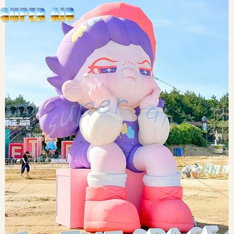 nice design outdoor inflatable model inflatable brooding little girl with led lighting for sale