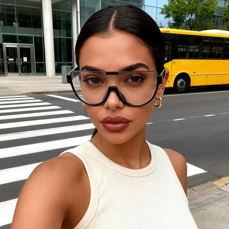 1Pc Unisex Oversized Retro Glasses, ideal for daily wear, street style and holiday gifts.