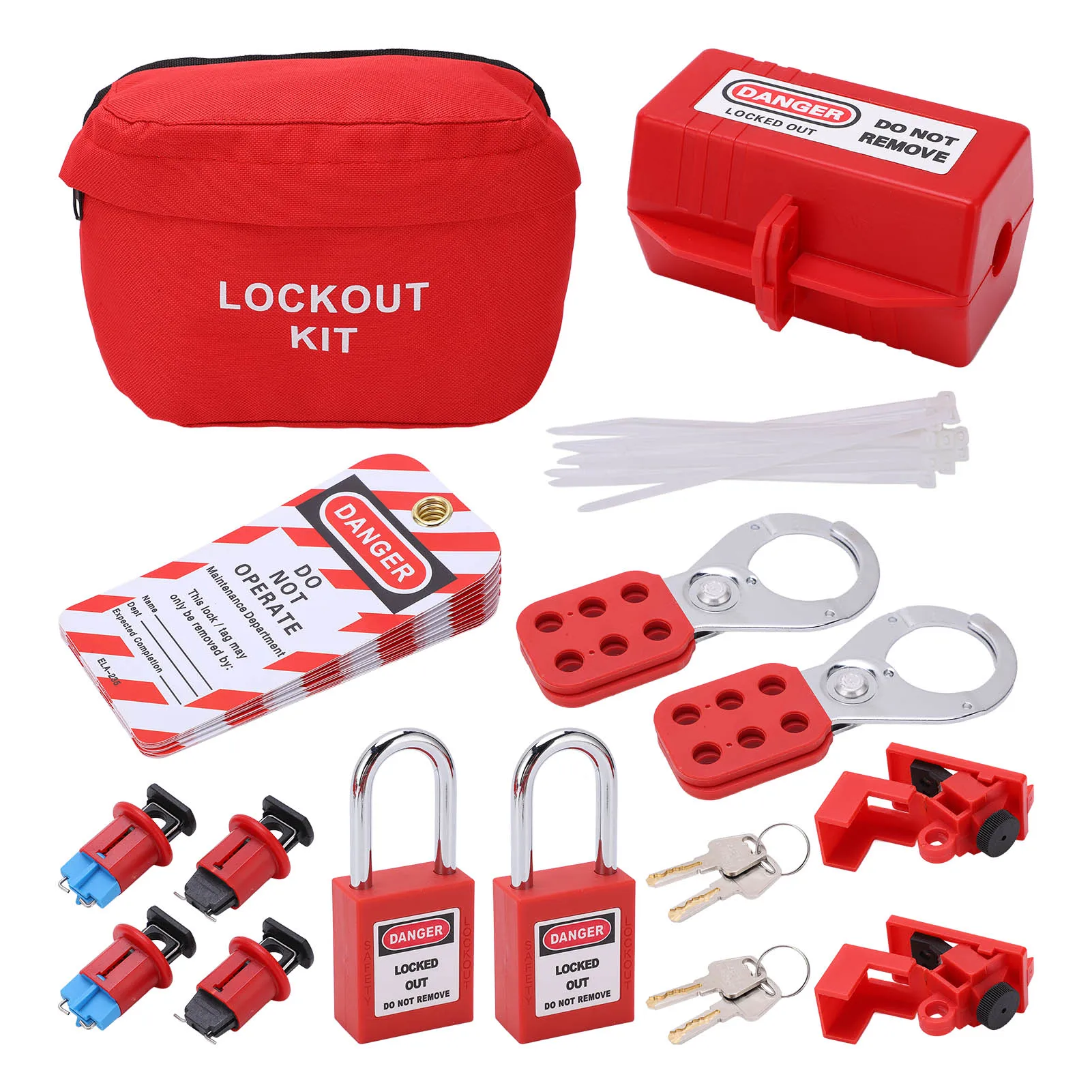 

Electrical Circuit Breaker Lockout Tagout Kit Impact Resistance Safty Padlock Loto Tags Hasps Set for Industrial Chemical