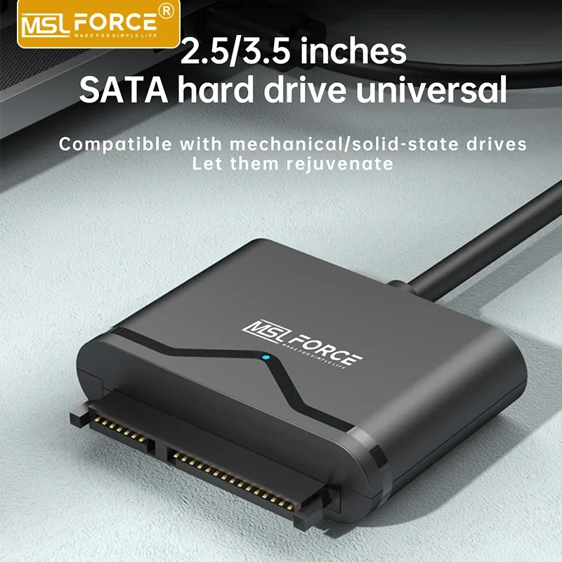 MSLFORCE USB to SATA 3 Cable Sata To USB 3.0 Adapter 5 Gbps Support 2.5/3.5In External SSD HDD Hard Drive 3.5 Sata to USB Cable