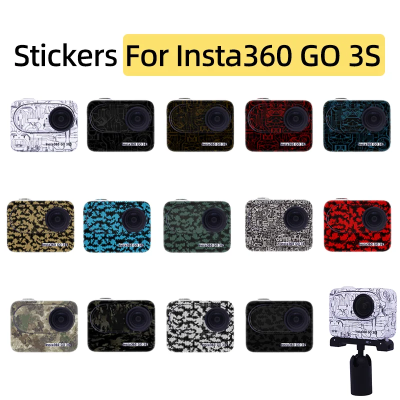 For Insta360 GO 3S Thumb Camera Sticker Anti-Scratch Protective Film Waterproof Skin Color Decals Personalized Refit Accessories