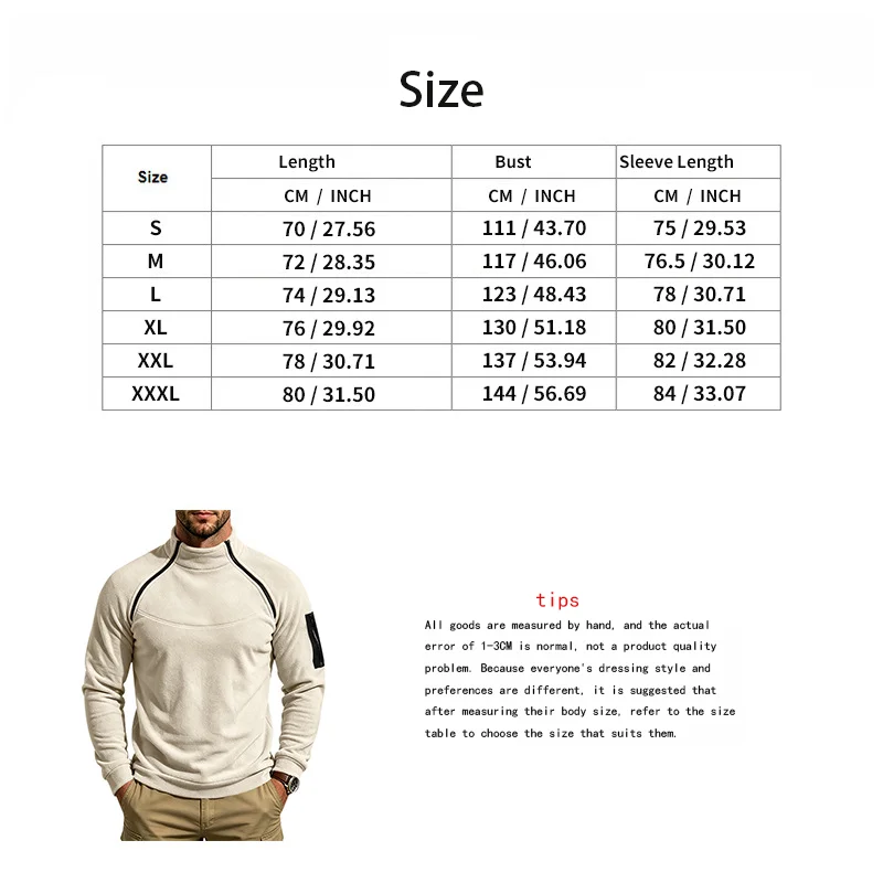 Herren Herbst-Winter Schwerlast-Fleece-Sweatshirt, Stehkragen, Doppelreißverschluss, Lose Warme Outdoor-Wander-Freizeitjacke – Detail 1