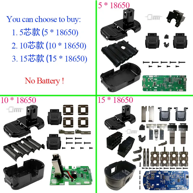 dawupine Battery Plastic Case Charging Protection Circuit Board PCB for RYOBI 18V /P103 /P108 BPL-1815/1820G/18151/1820 ONE+