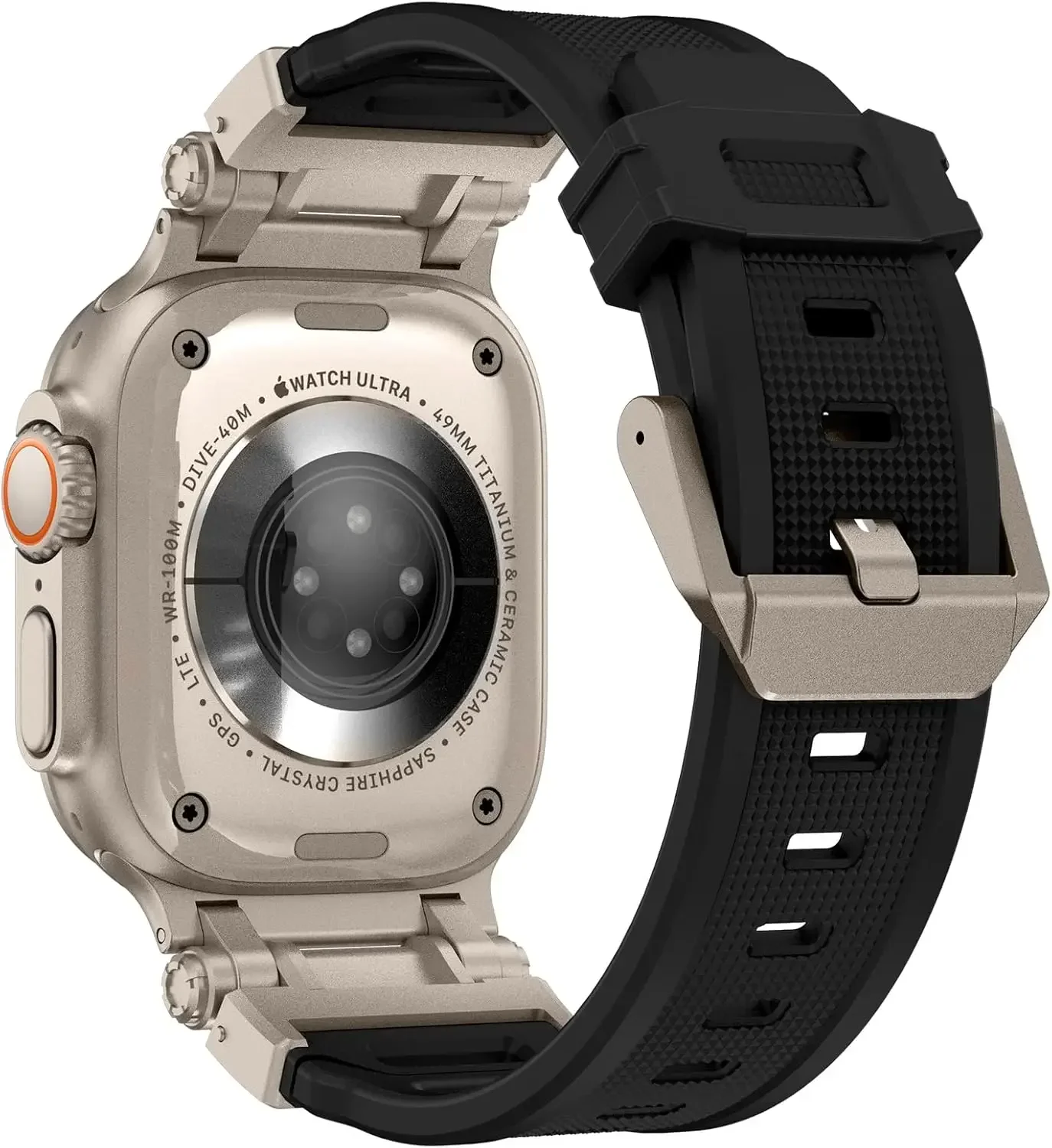 Ремешок силиконовый для Apple Watch Band Ultra 2 49 мм, резиновый браслет для серии 9/8/SE2/7/6/SE/5/4/3/2/1 45 мм 42 мм 44 мм