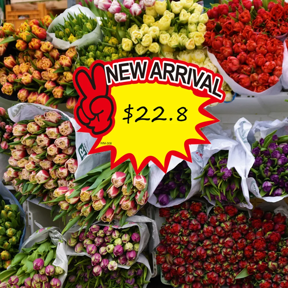 

50Pcs Sale Price Stickers Premium Thick Paper Commodity Price Signs for Retail Store Market Booth Advertising Promotional Event