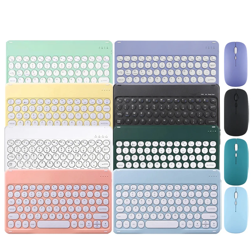 Bluetooth Keyboard and Mouse Set for iPad Pro Air 2024 for Xiaomi Samsung Tablet Phone Universal Wireless Keyboard 10 inch