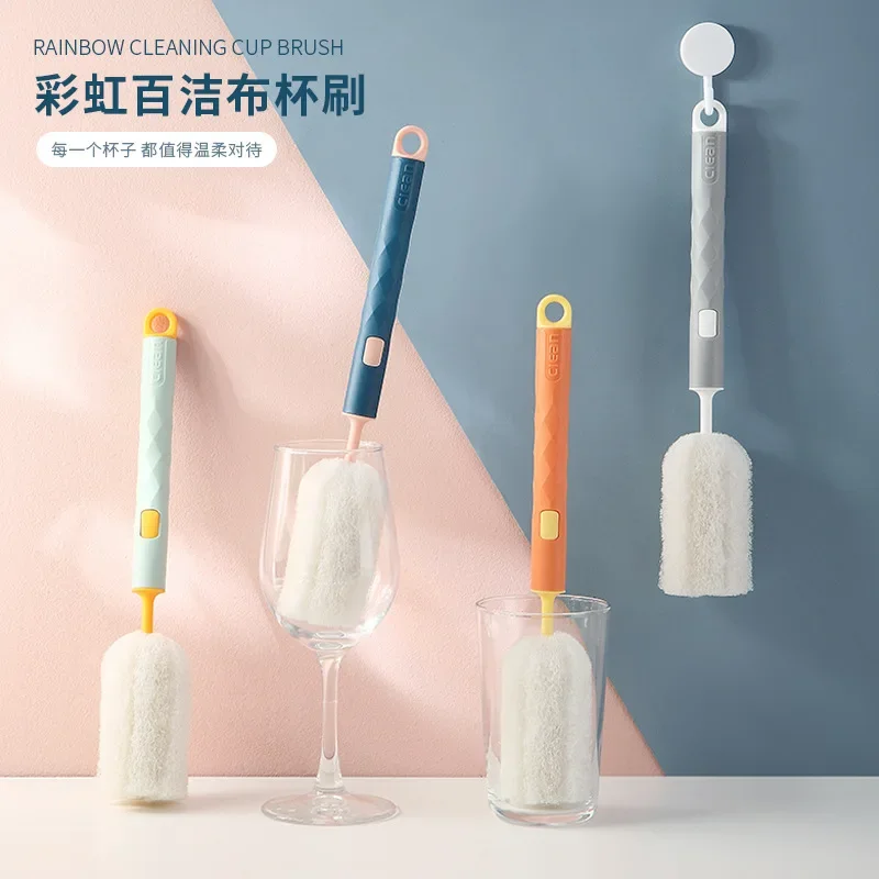 Bottle Cleaning Brush Soft Sponge Cup Long Handle Detachable Wineglass Drink Glasses Cleaning Supplies Для Кухни Полезные Вещи