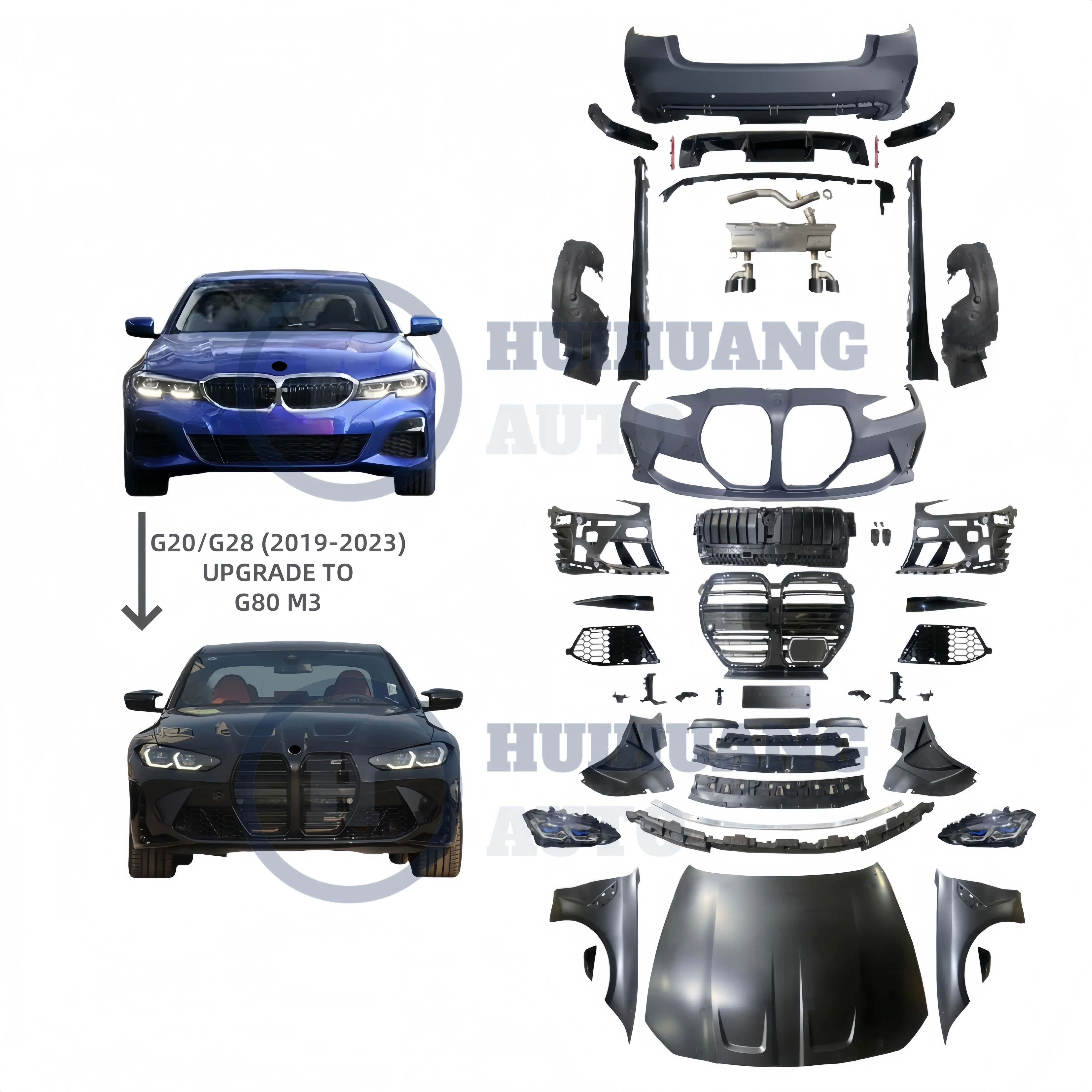 Factory Direct Sale Upgrade M Power Facelift Body Kit for  3 Series G20 2019-2022 Conversion to M3 Appearance