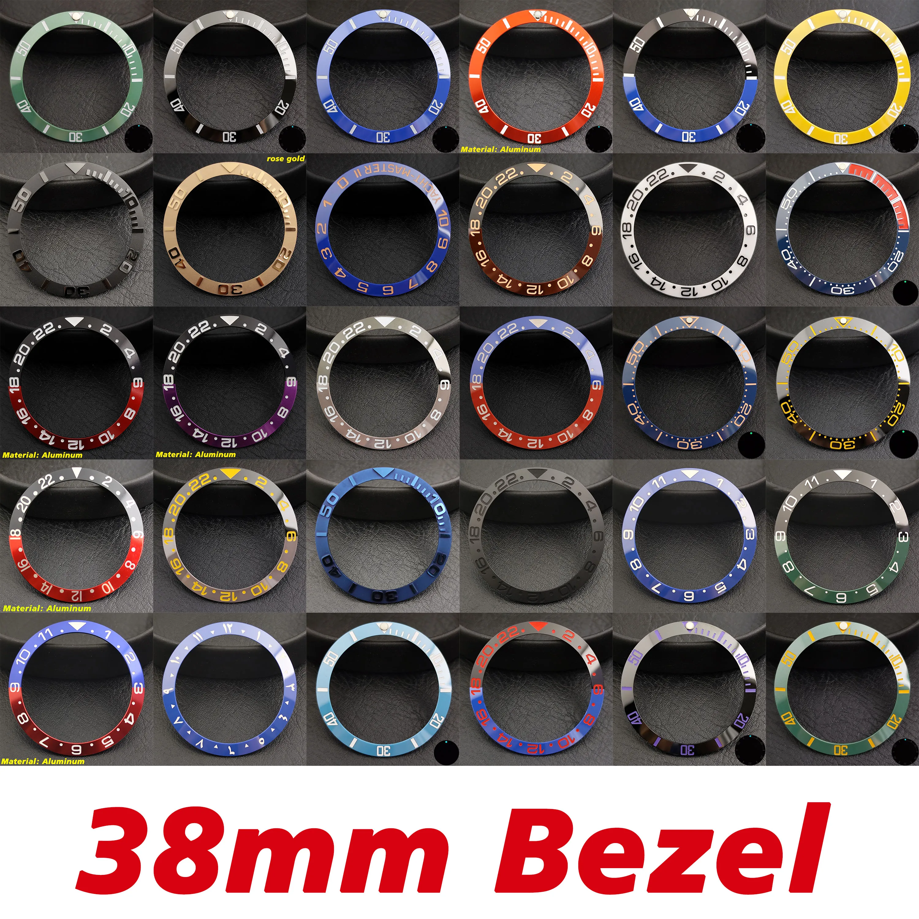 

38mm Watch Ring Ceramic Bezel Insert for SUB Yacht celebrities Watch MOD 40mm Case Watch Accessories Inner diameter 30.8mm