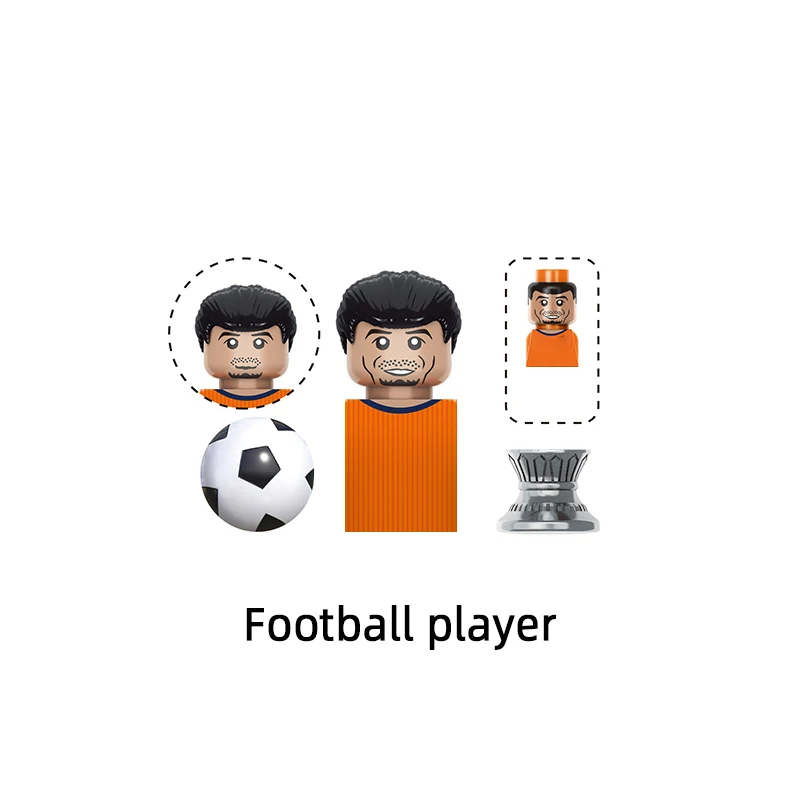 The Famous Football player Star Number 7 8 10 4 9 18 Model Blocks MOC Bricks Set Gifts Toys For Children TV6507