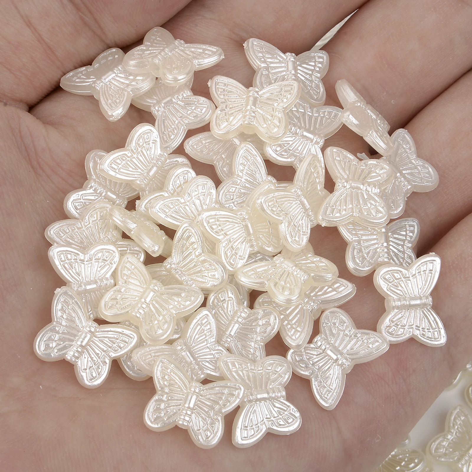 나비 비즈 ABS 아크릴 스페이서 비즈 쥬얼리 만들기 DIY 팔찌 액세서리 액세서리 용품 15x11mm, 50/200 개