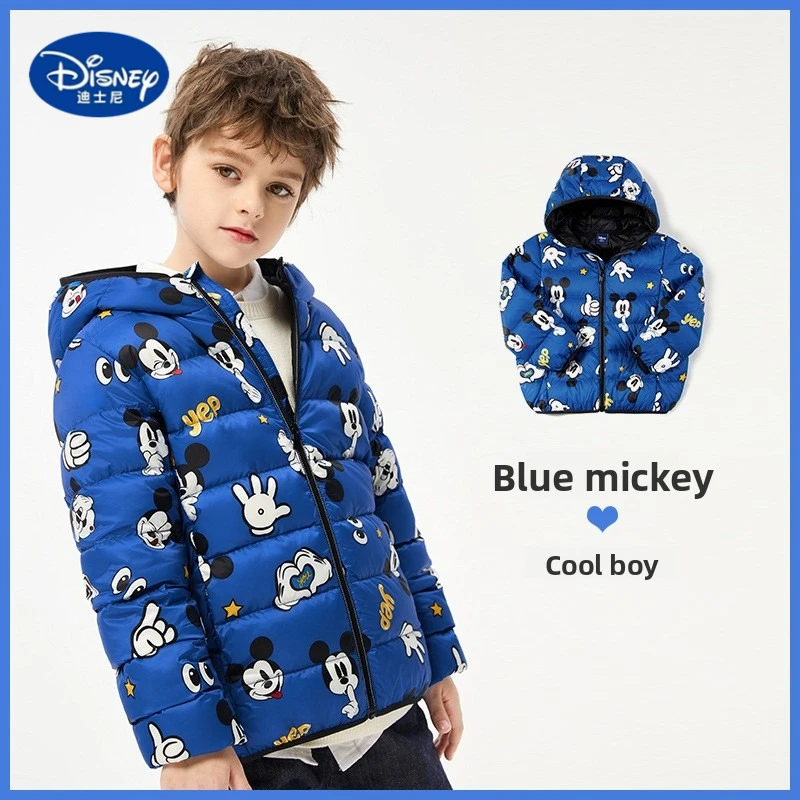 

Disney Mickey & Friends Printed Boys & Girls Winter Puffer Jacket, Warm Hooded Coat, Red & Black, 90-130cm