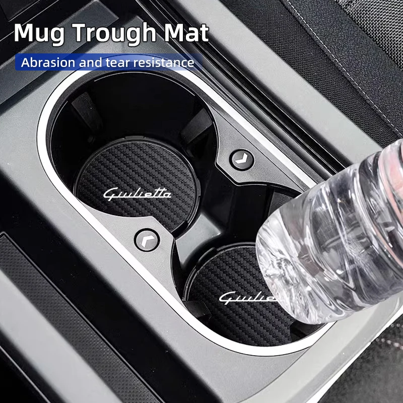

Автомобильные карбоновые кожаные подставки для центральной консоли, водяная центральная консоль, чашки, нескользящие коврики для Alfa Romeo Giulietta 159 166 Mito Giulia GT