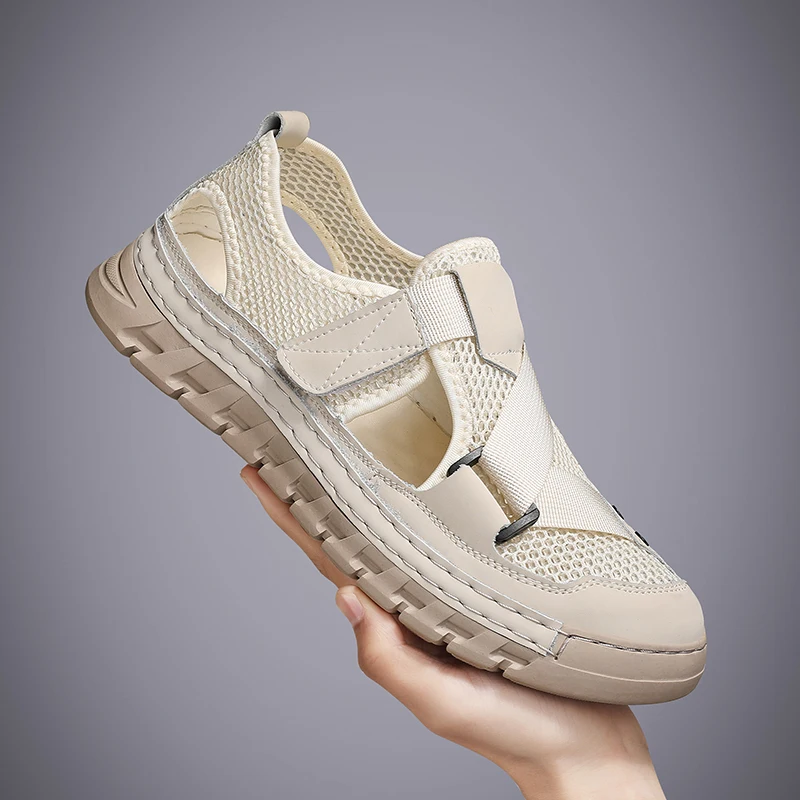 

Повседневные деловые летние мужские сандалии для отдыха, дышащие, качественный стиль, офисная вечеринка, уличная повседневная пляжная обувь, большие размеры