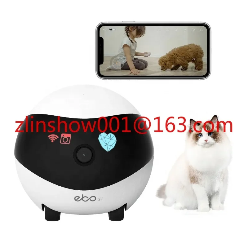 Intelligent AI interactive companion Ebo X wireless security camera for cats, self charging mobile pet companion robot