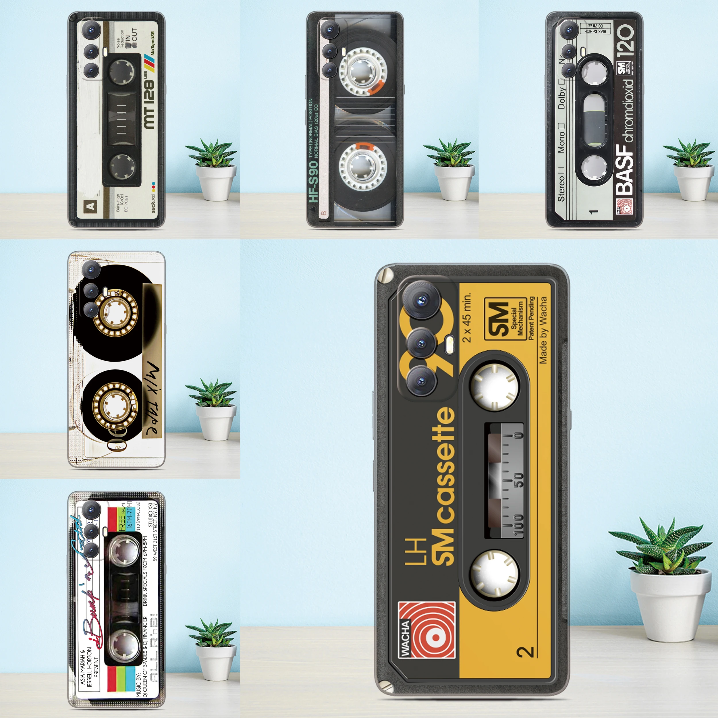 Funda de teléfono con diseño de cinta de cassette musical para Sony Xperia 1 VIII 10 VII 5 VI V IV III II XZ5 XZ4 XZ3 XZ2 XA2 L3 6 7 8, cubierta trasera personalizada