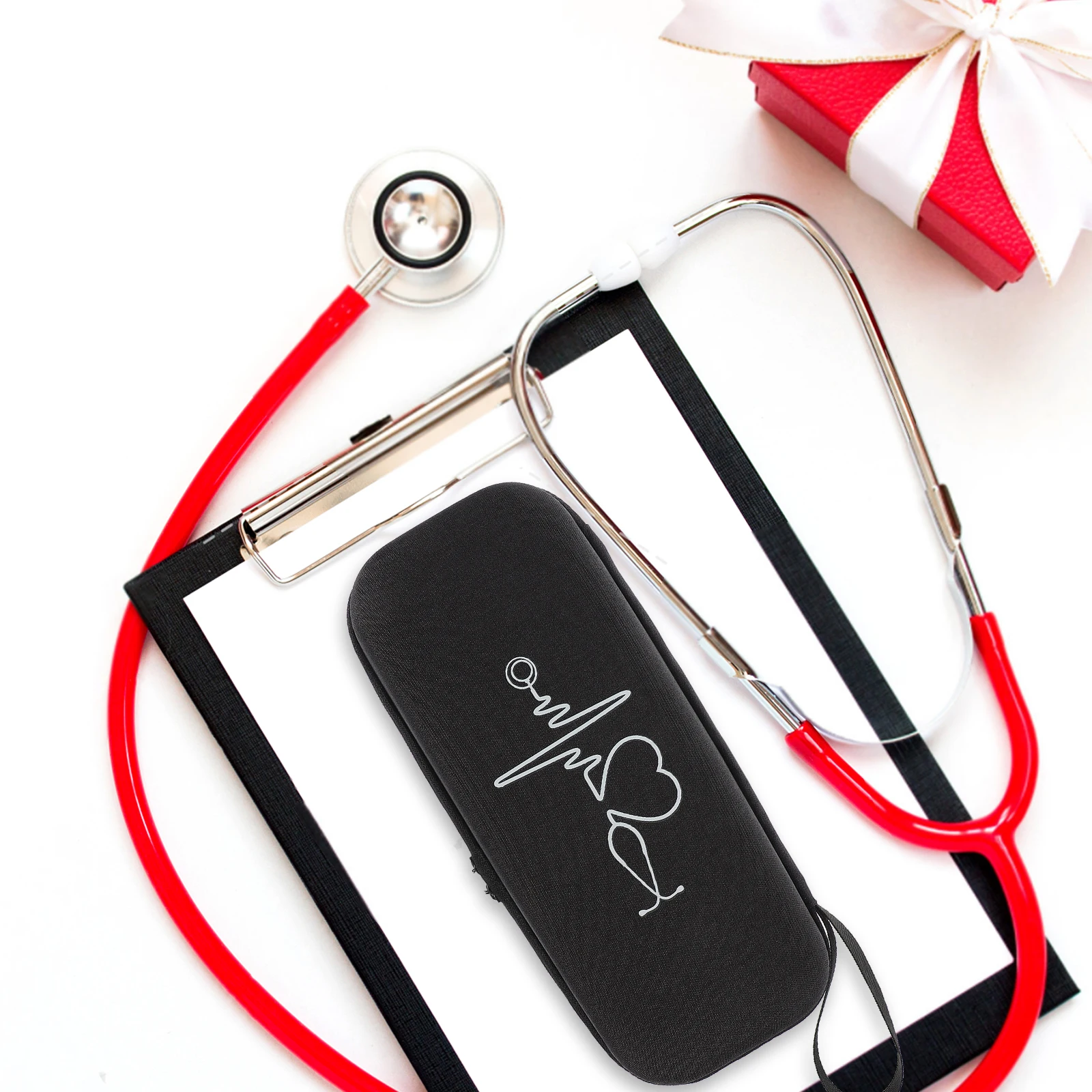 

for Stethoscope Storage Bag Stethoscopes Nurses Essentials Carry Case Anti-fall Tag Black