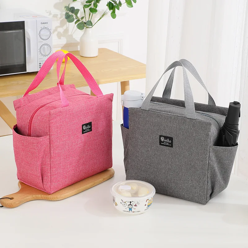 Large capacity lunch bag frozen handbag storage bag reusable thermal lunch box suitable for outdoor work of adults school picnic