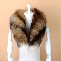 Natural Fur Fox Scarf for Women Winter Warm 100% Real Fur Scarves Fashion Drawstring Large Fox Tail Fluffy Mufflers Long 80cm