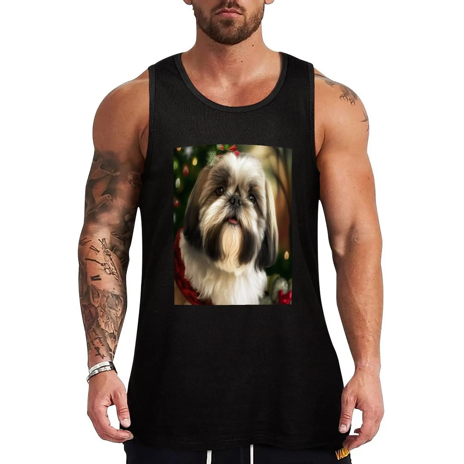 Shih Tzu Tank Top anime gym men Men's tops Men's clothes