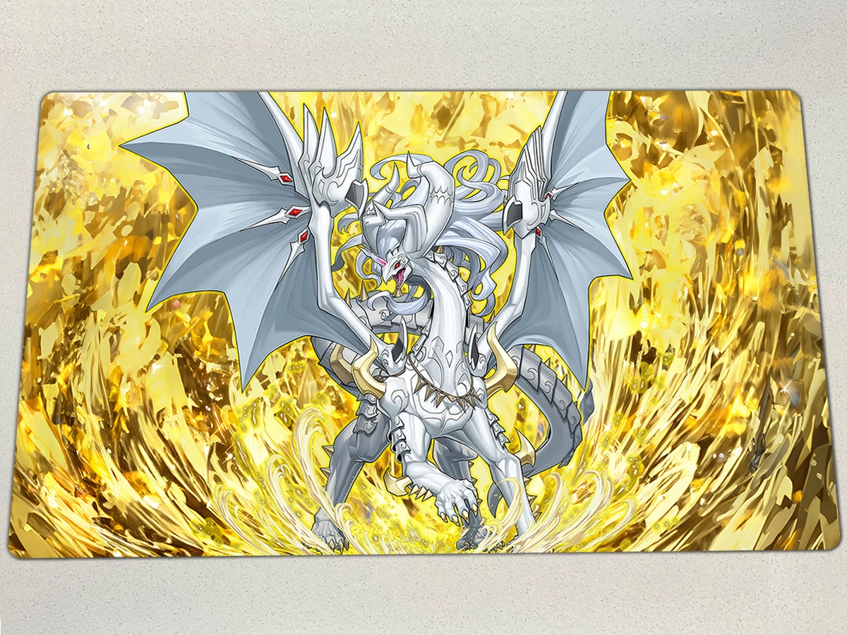 

Игровой коврик YuGiOh Albion The Sanctifire Dragon для TCG/CCG, коврик для настольных игр, коврик для карточных игр, резиновый коврик для мыши, бесплатная сумка, 60x35 см