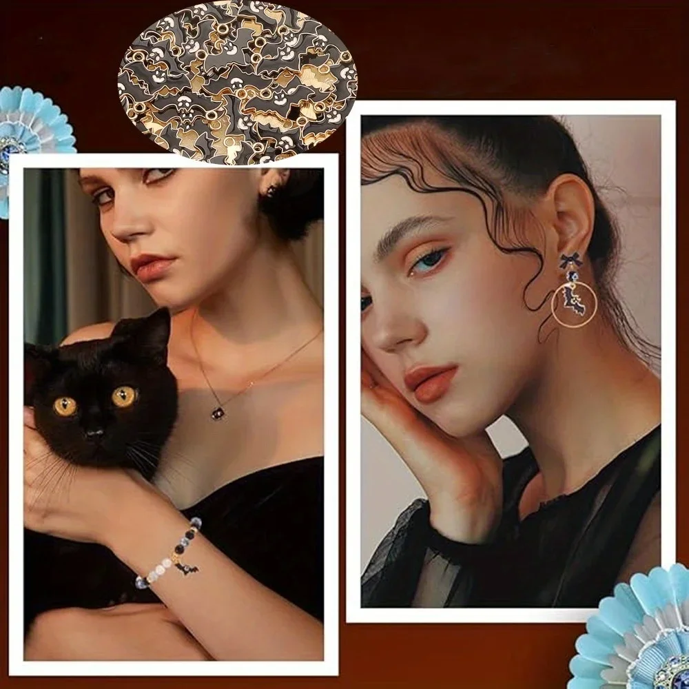 

8/17/27pcs Black Bat Shaped Decorative Pendant DIY Clothing Decoration Accessories (Halloween Funny Decorative Pendant)