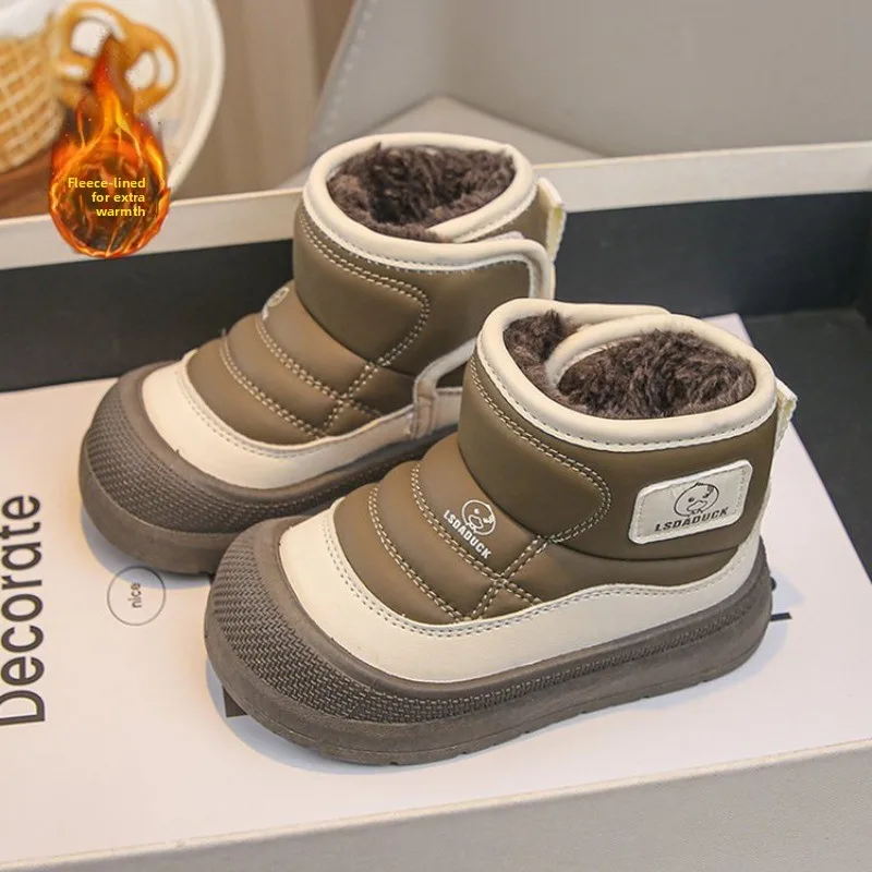 Kinder-Schneestiefel Winter Jungen Plüsch Verdickte Plateau-Baumwollschuhe Bequeme Mädchen Warme Wasserdichte Modische Plüschschuhe – Detail 6