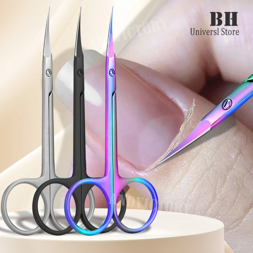

1Pcs Russian Cuticle Scissors Nipper Dead Skin Scissors Stainless Steel Manicure Tools Portable Exfoliating Nail Trimmer Clipper
