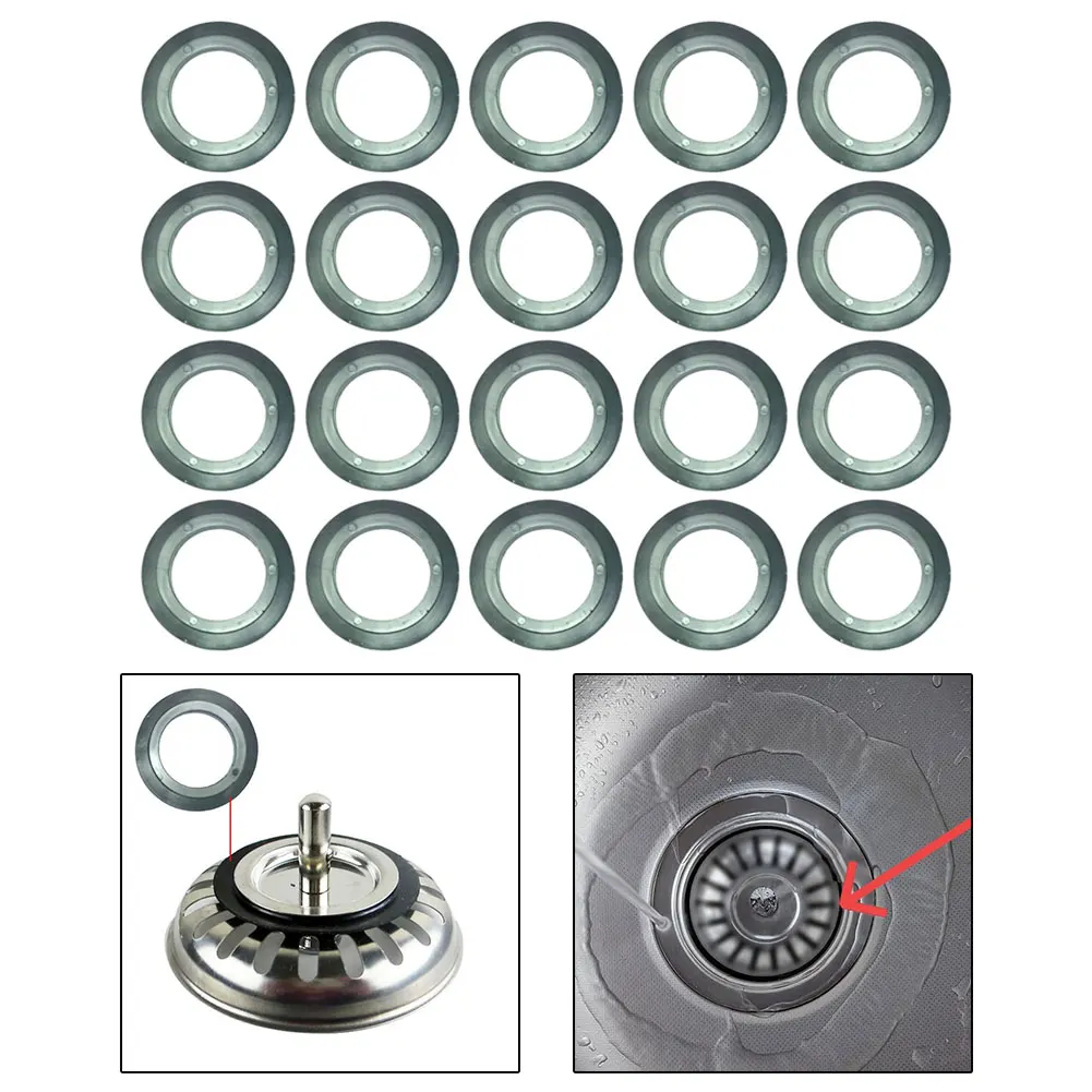 20pcs Drain Seal Gasket Set for Sink and Water Tank Replacement Applications in Domestic Kitchen and Utility Sinks