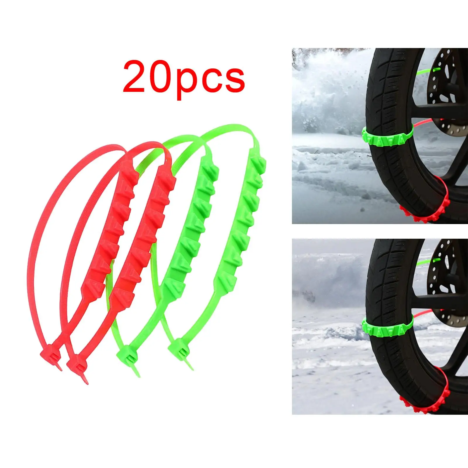 20x Wheel Snow Chains Traction Chain E Bike Bicycles Motorcycles Tire Chains