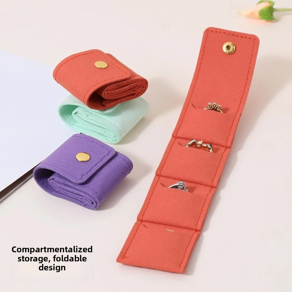 

Microfiber Velvet Mini Jewelry Display Bag Foldable Small Necklace Ring Packing Bag Solid Color Container Earrings Organizer