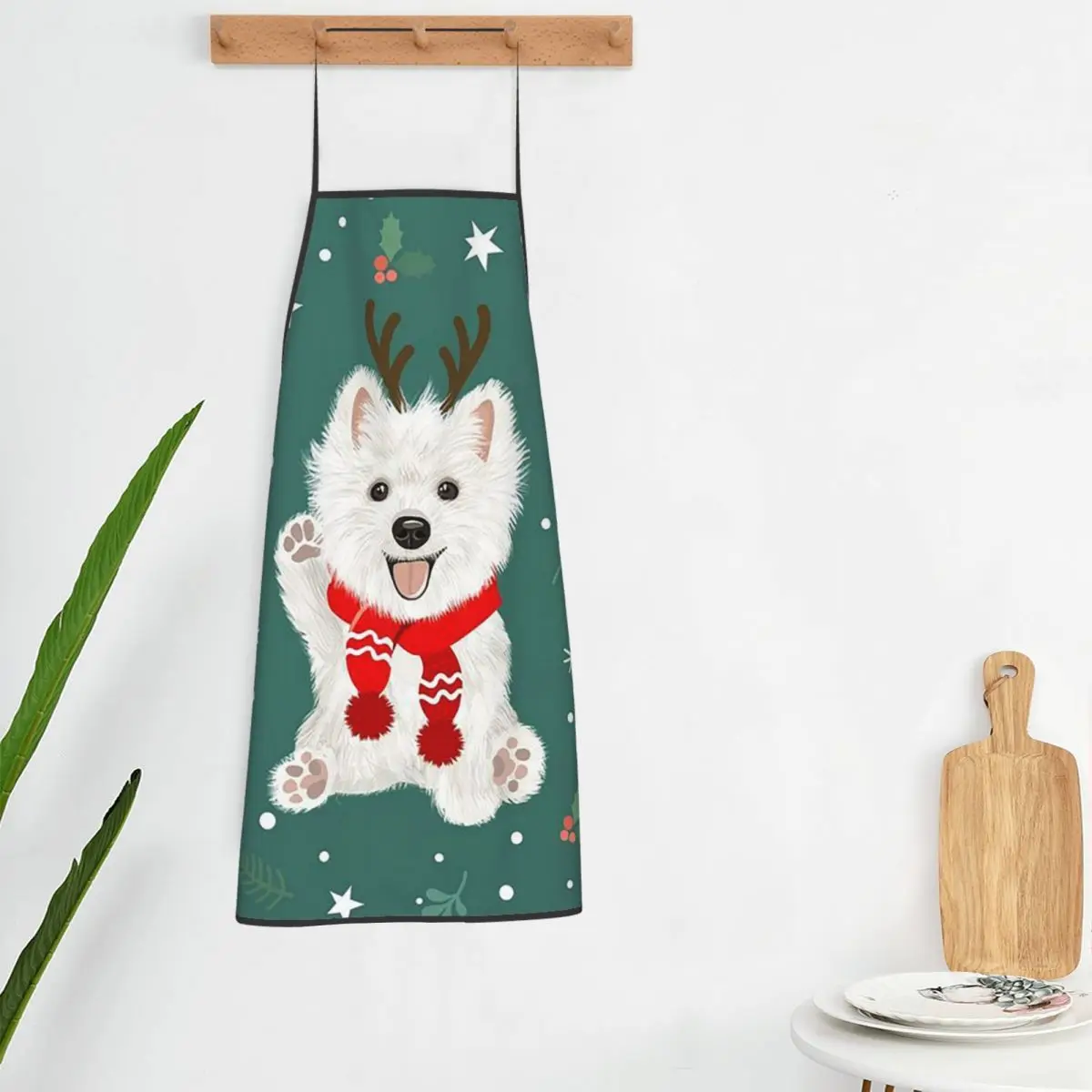 Westie West Highland White Terrier Dog Apron Chef Cooking Tablier Waterproof Bib Kitchen Cleaning Pinafore for Unisex Gardening
