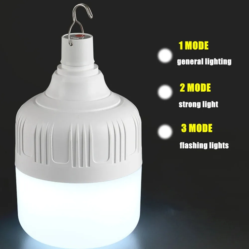 1-8pcs Portable Outdoor Camping Lights USB Rechargeable lamp LED Emergency Bulb Hook High Power Flashlight Picnics Tent Light