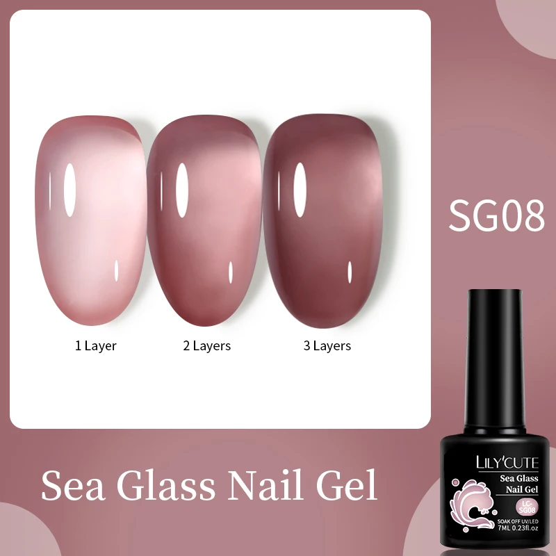 LILYCUTE 7ML Red Bean Farbe Translucent Jelly Nude Gel Nagellack Frühling Sommer Hohe Qualität Semi Permanent Nagel UV Gel lack