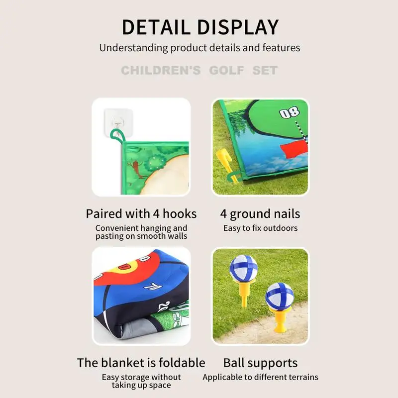 Kids Golf Chipping Game Backyard Play Equipment Stick Chip Game Colorful Dart Target Mat Backyard Play Equipment Stick Chip Game