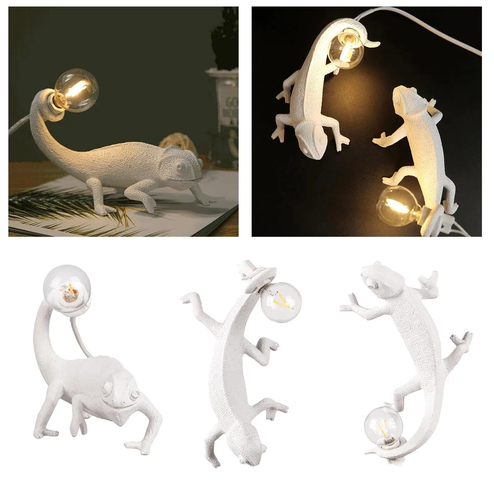 

Resin Night Light Nordic Living Room Bedroom for Modern Animal Chameleon Table Lamp Led Wall Lamp decor Luminarie