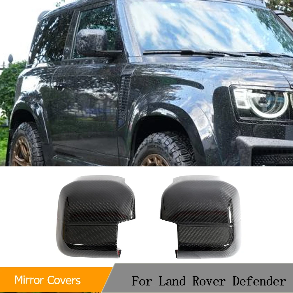 Dry Carbon Car Mirror Covers For Land Rover Defender 110 2020-2023 Car Side Mirror Cover Add On Style Forged Carbon Shell