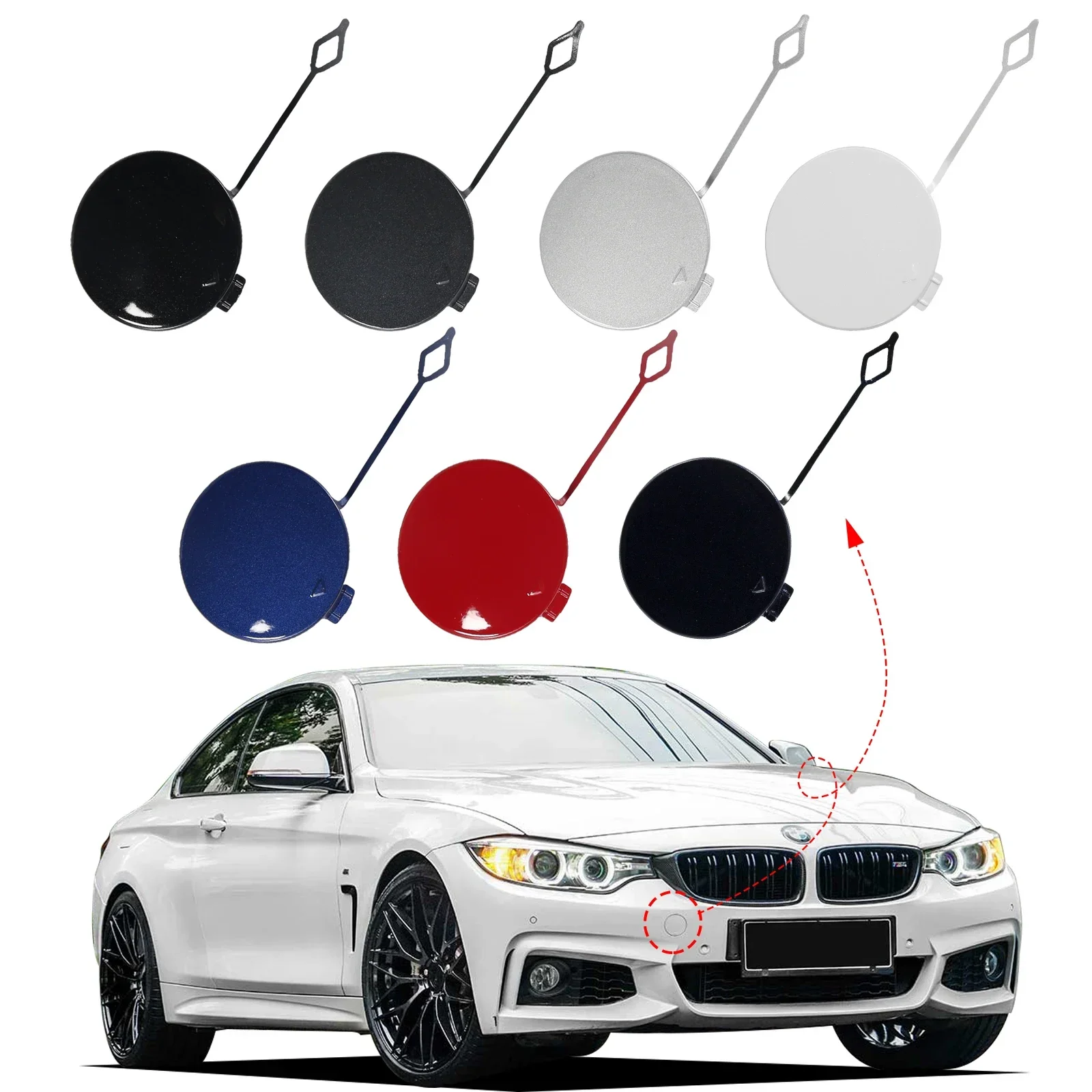 Tapa de la cubierta del gancho de remolque del parachoques delantero, ojo de remolque para BMW 4 m-sport F32 F33 2014 2015 2016