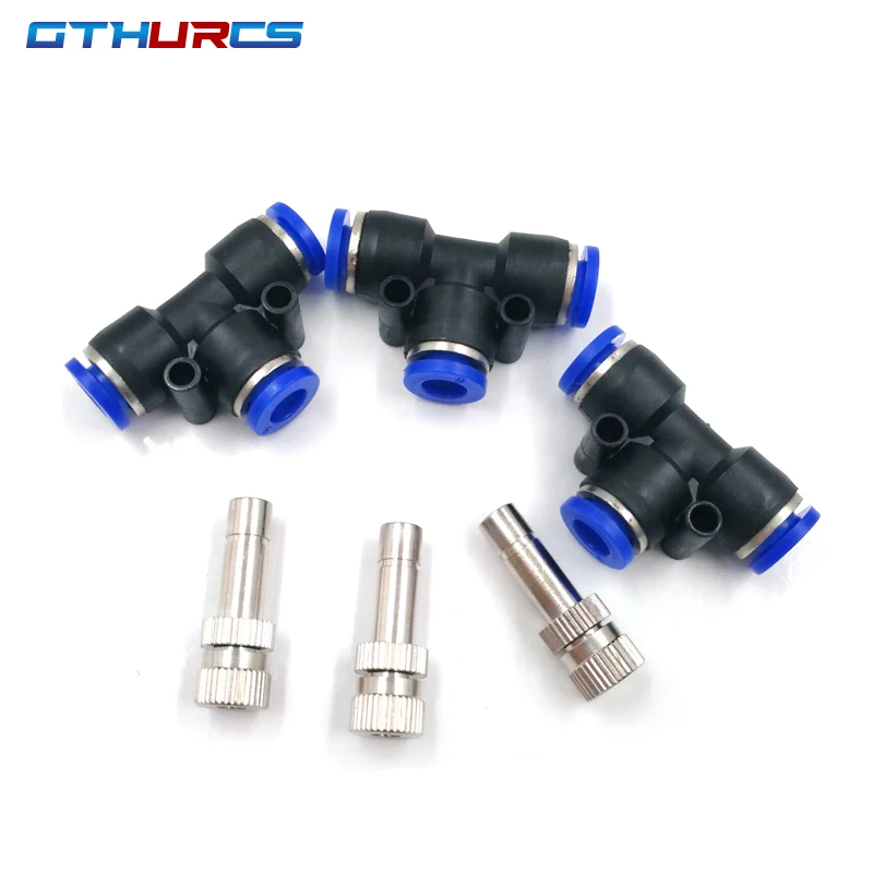10pcs 5-15bar Mist Cooling Slip Lock Nozzle 6mm Low pressure Micro-nozzles Quick Plug Connectors Garden Irrigation Sprayers