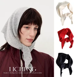 British Korean Triangle Scarf  Niche Wool  Triangular Scarf Women Headscarf Knitted Scarf Multi-functional Warm Knitted Scarf