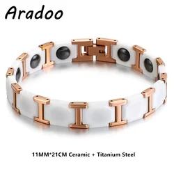 Ceramic Titanium Bracelet Half Moon Arc Hematite Magnetic Health Stainless Steel Bracelet