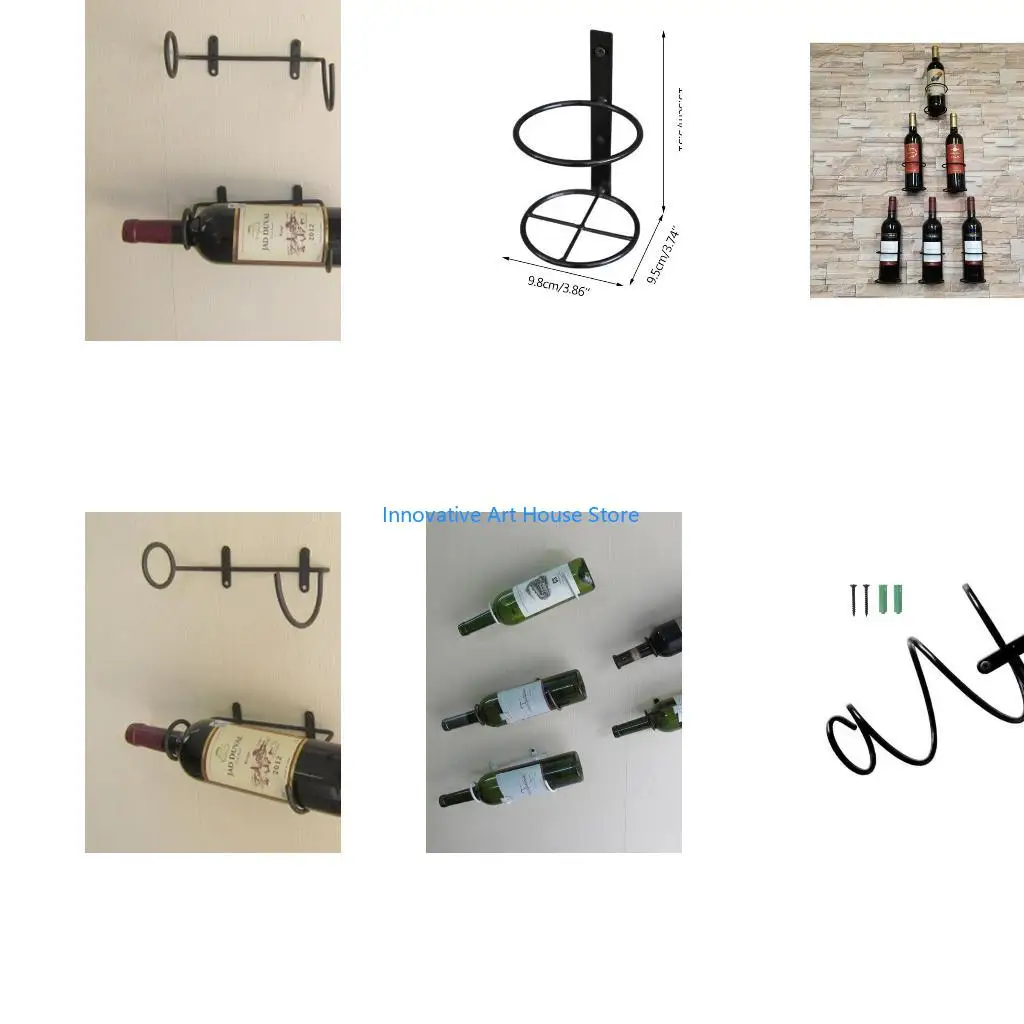 E1PC Wine Display Shelf Bracket Single Champagne Storage for Kitchen Bar