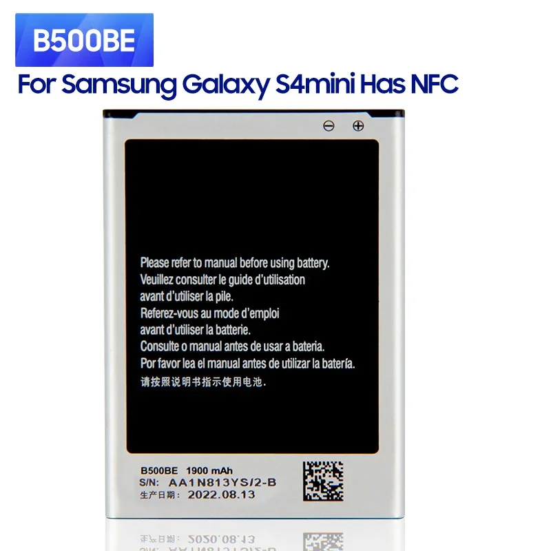 

New Replacement Battery For Samsung Galaxy S4 Mini NFC Project J Mini i9192 i9195 i9198 i9190 4 Pin B500AE B500BE 1900mAh