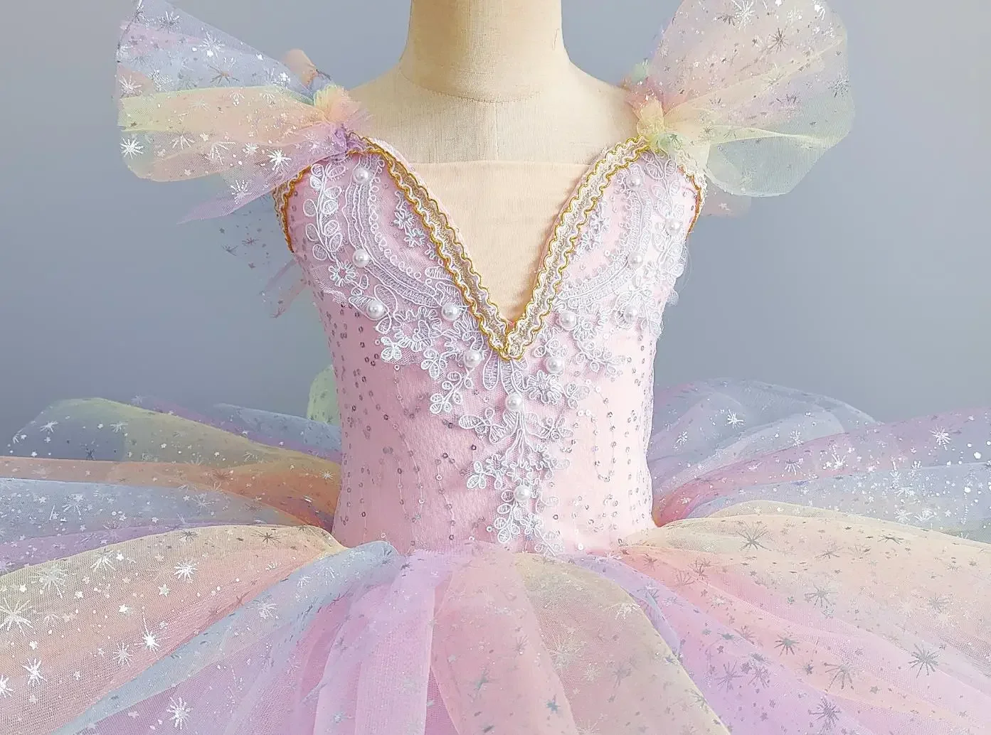 Robe de Ballet à Paillettes pour Fille, Tutu de brev, Jupes de Performance, 7 Couleurs