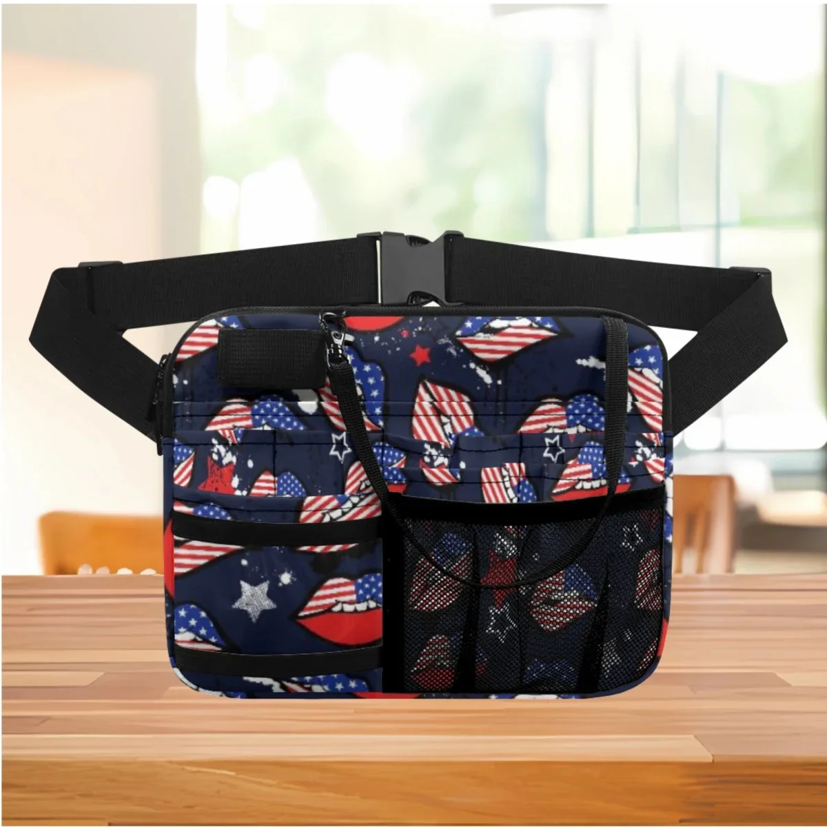 Saco De Armazenamento Médico Portátil Multi-Bolso, Pacote De Fanny Criativo, Bandeira Americana Design, Saco De Cintura De Enfermeira, Decoração De 4 De Julho