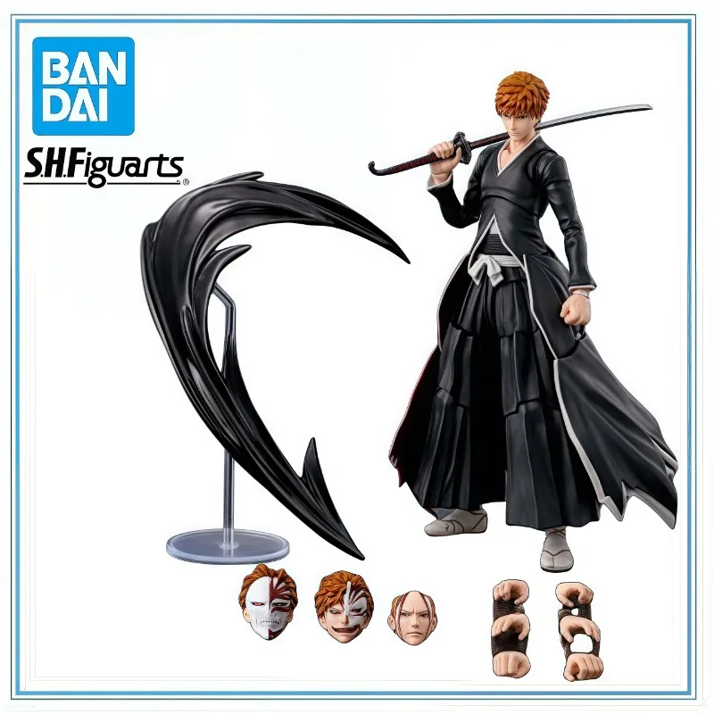 

BANDAI Genuine Bleach - Kurosaki Ichigo - S.H.Figuarts - Getsuga Tensho Anime Action Figures Model Collectio Toy Action Figure