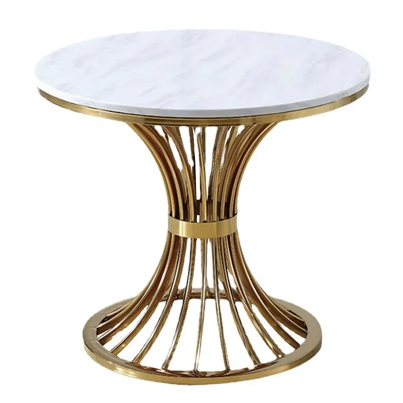 

Simple wrought iron marble restaurant table, coffee table, modern sofa side table, creative cafe square table