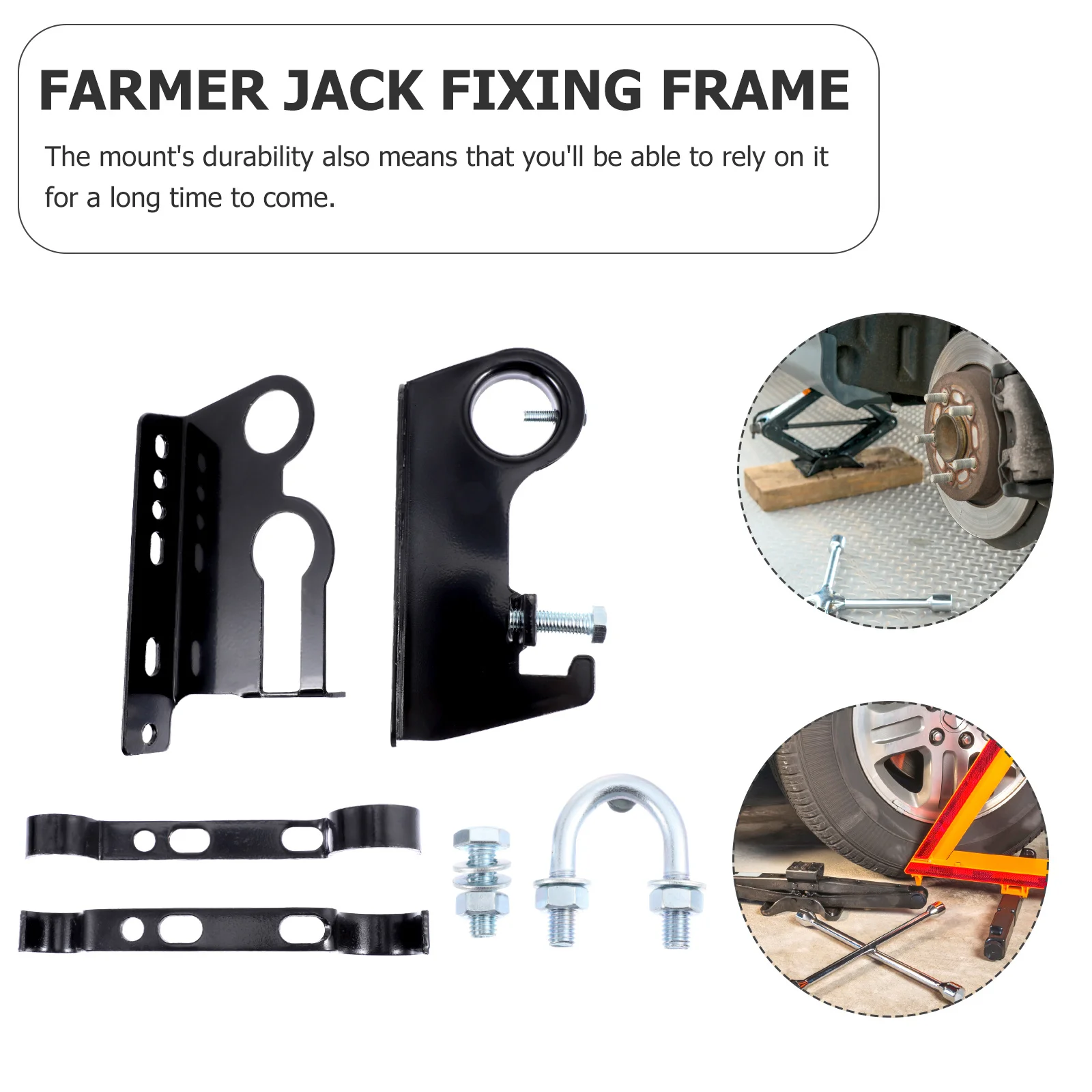 

1Set Car Jack Mount Bracket Steel Fixer Heavy Duty Jack Mount Hold Fixing Roof Frame Shovel Hold Off-Road Vehicle