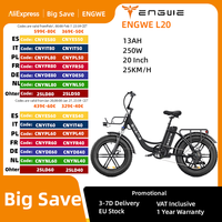 ENGWE L20 Electric Bicycle 250W Brushless Motor 48V13AH Lithium Battery Electric Bike 20*4.0 Inch Fat Tire City Commuter E-Bike