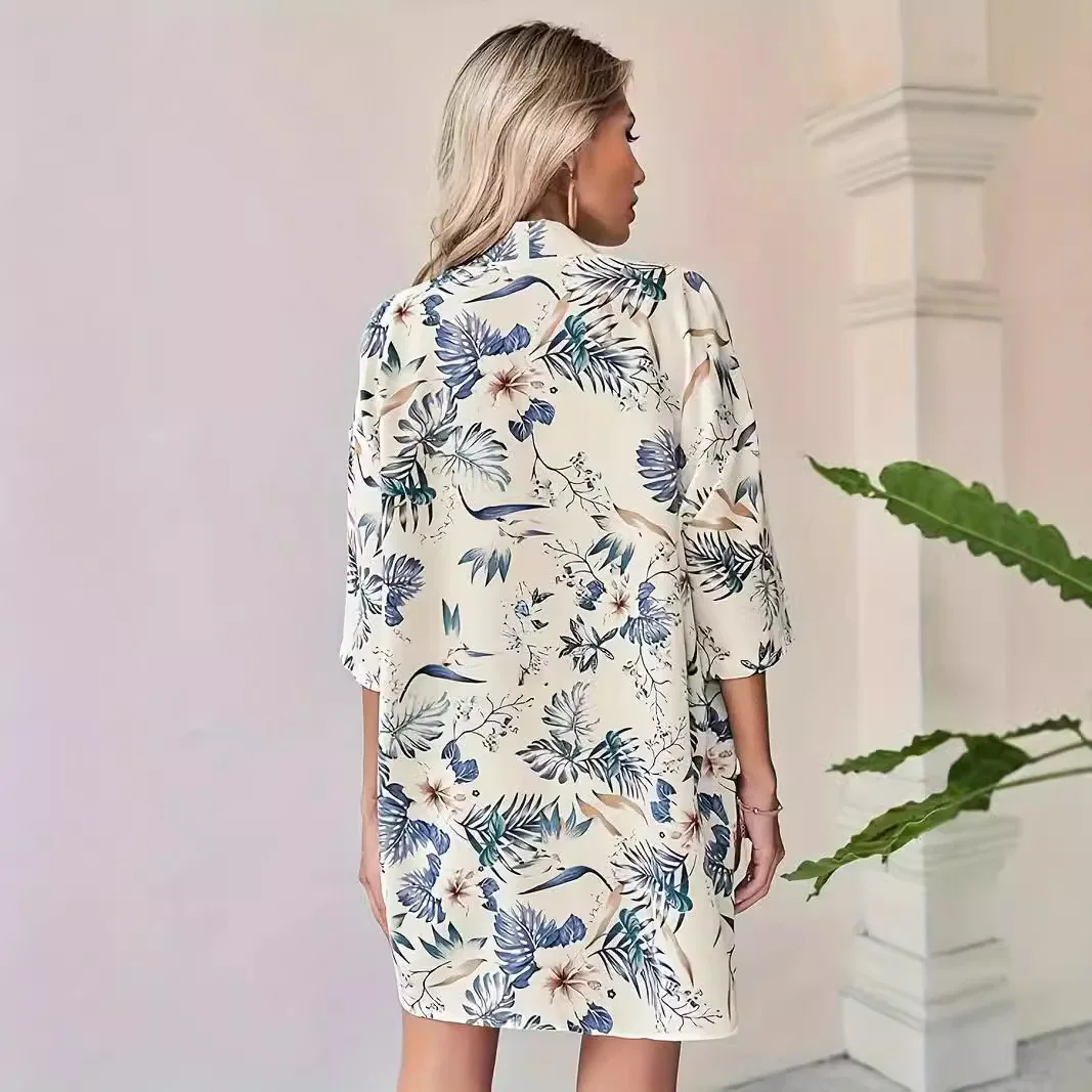 طقم مكون من قطعتين كاجوال مطبوع رقميًا جديدًا لربيع وصيف المرأة